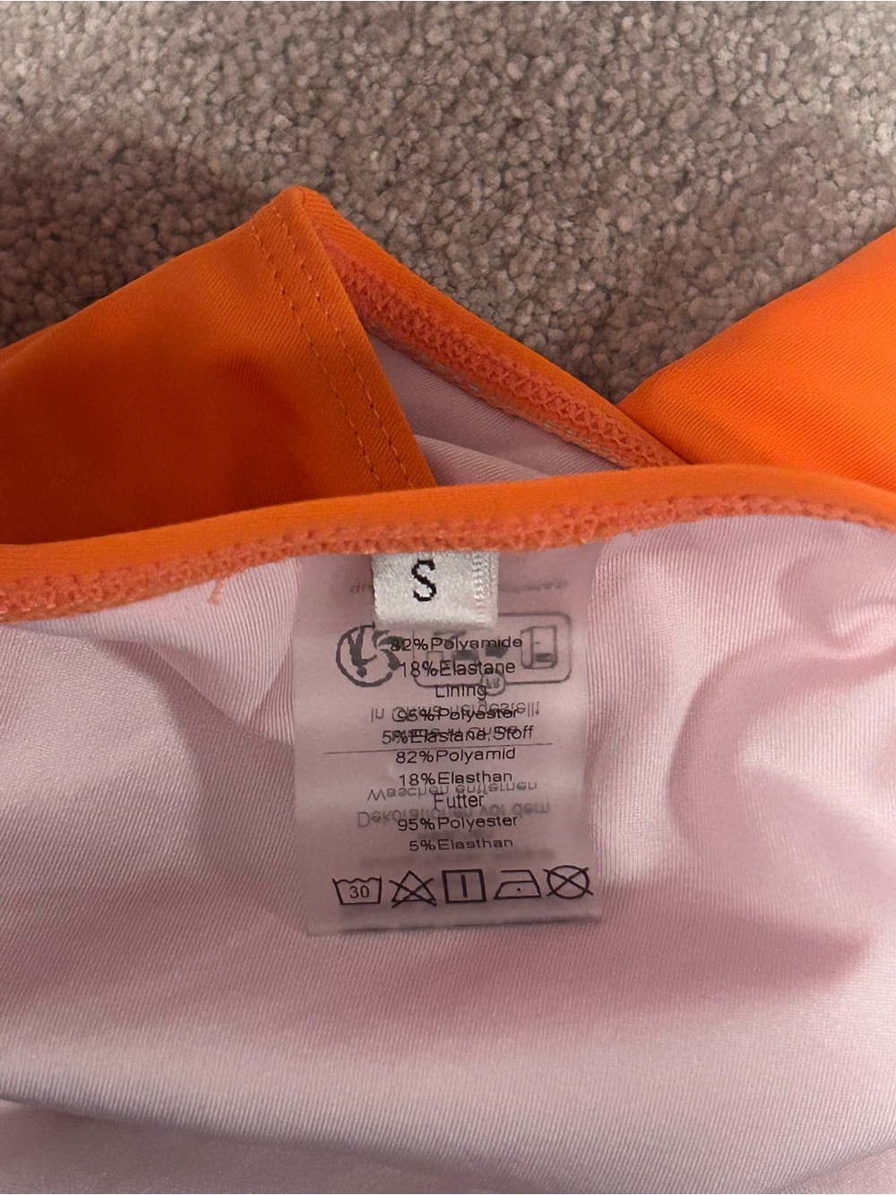 Orange Ruffle Strap Tankini Swim Set - Picture 6 of 6